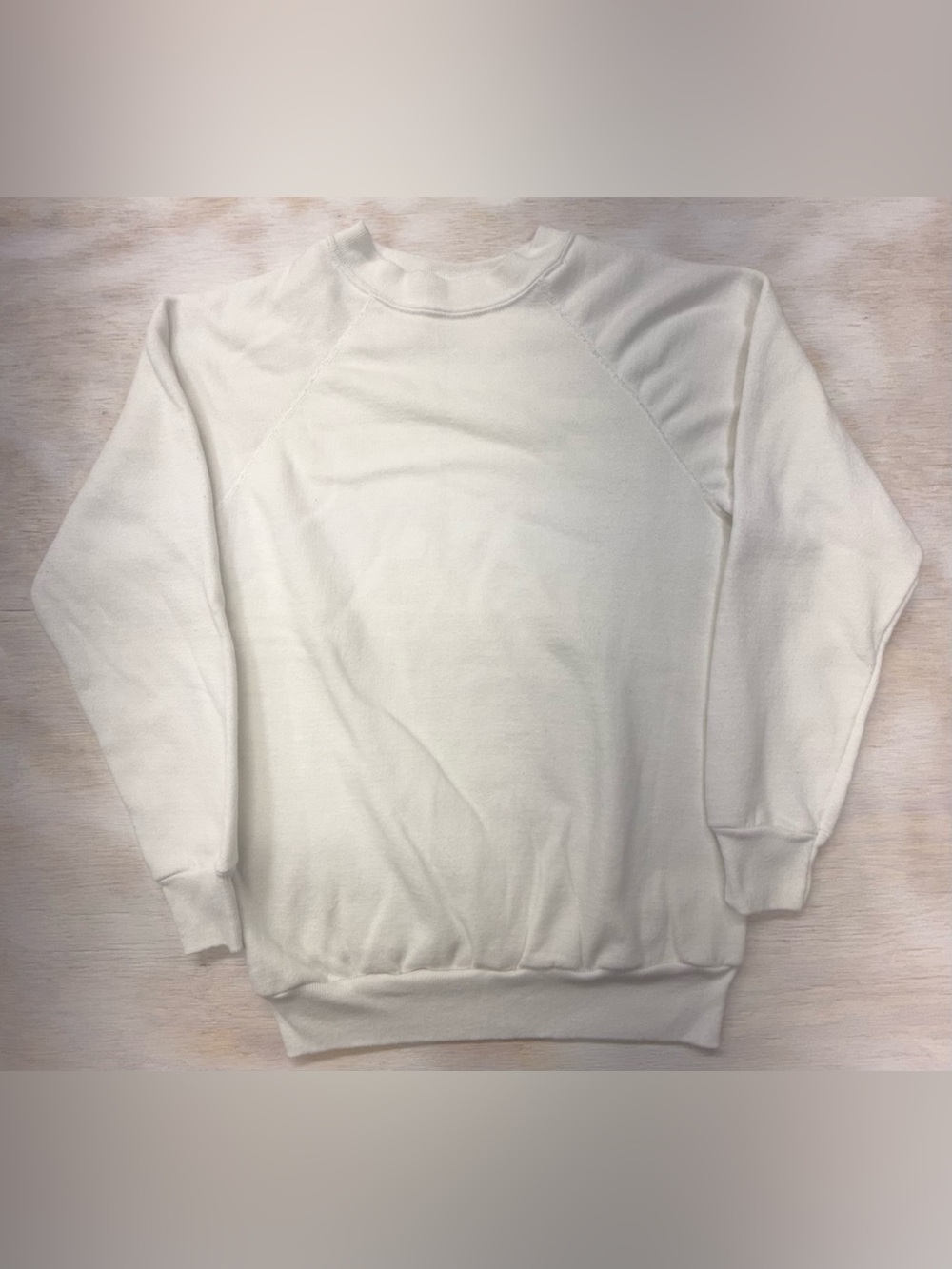 Vintage 90’s Tultex Men's Medium White Crewneck Sweater Made In USA